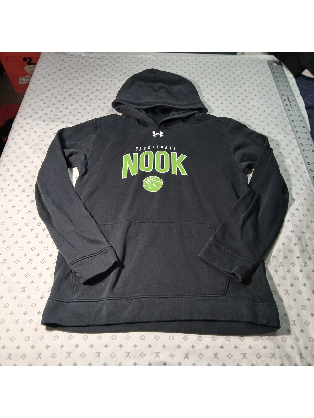 Under Armour Nook Basketball Hoodie Black Green Streetwear Y2K Pullover YXL